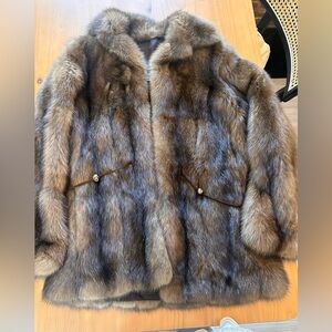 Luxurious Real Brown Fur Coat
